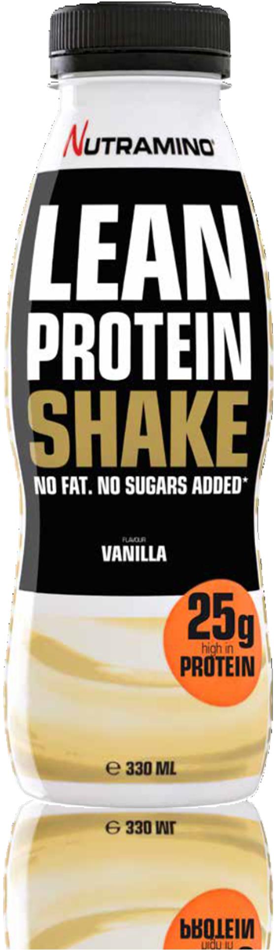 LEAN PROTEIN SHAKE VANILLA 330 ml Nutramino Lean Protein Shake on maailman herkullisin dieettishake. Se sisältää 25 g proteiinia, joka auttaa tukemaan lihasten palautumista.