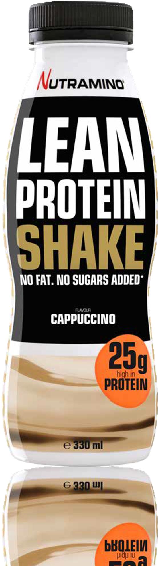 LEAN PROTEIN SHAKE CAPPUCCINO 330 ml Nutramino Lean Protein Shake on maailman herkullisin dieettishake. Se sisältää 25 g proteiinia, joka auttaa tukemaan lihasten palautumista.