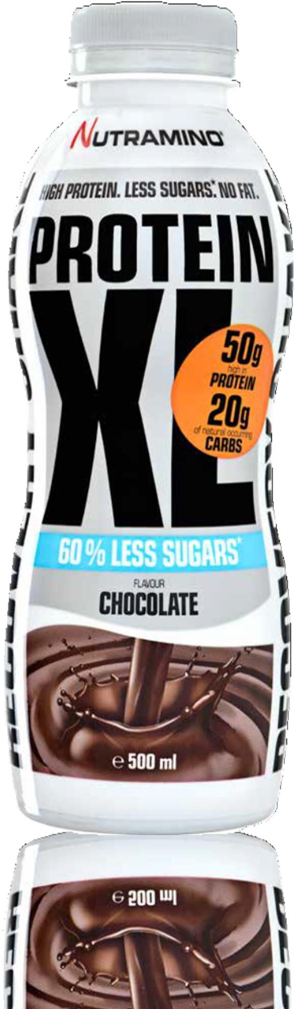 PROTEIN XL SHAKE LESS SUGARS CHOCOLATE 500 ml Nutramino XL Less Sugars Shake on suunniteltu vastaamaan kovan intensiteetin harjoittelun vaatimuksia.