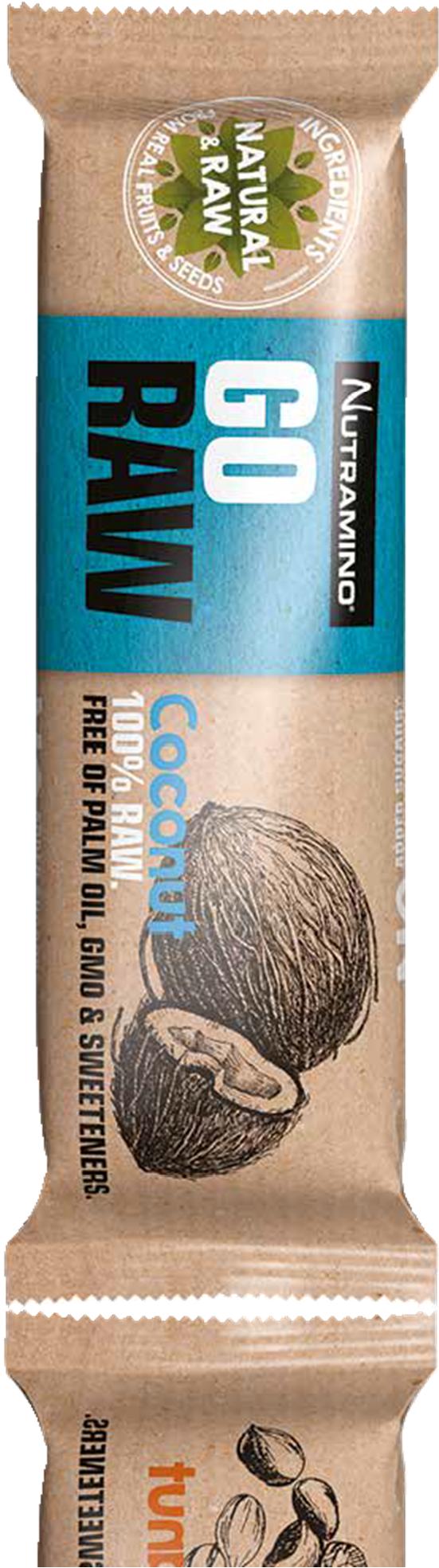 GO RAW BAR COCONUT 60 g Nämä herkulliset 100 % raakapatukat on valmistettu huolellisesti valikoiduista hedelmistä, pähkinöistä ja siemenistä, jotka antavat ainutlaatuisen makuelämyksen.