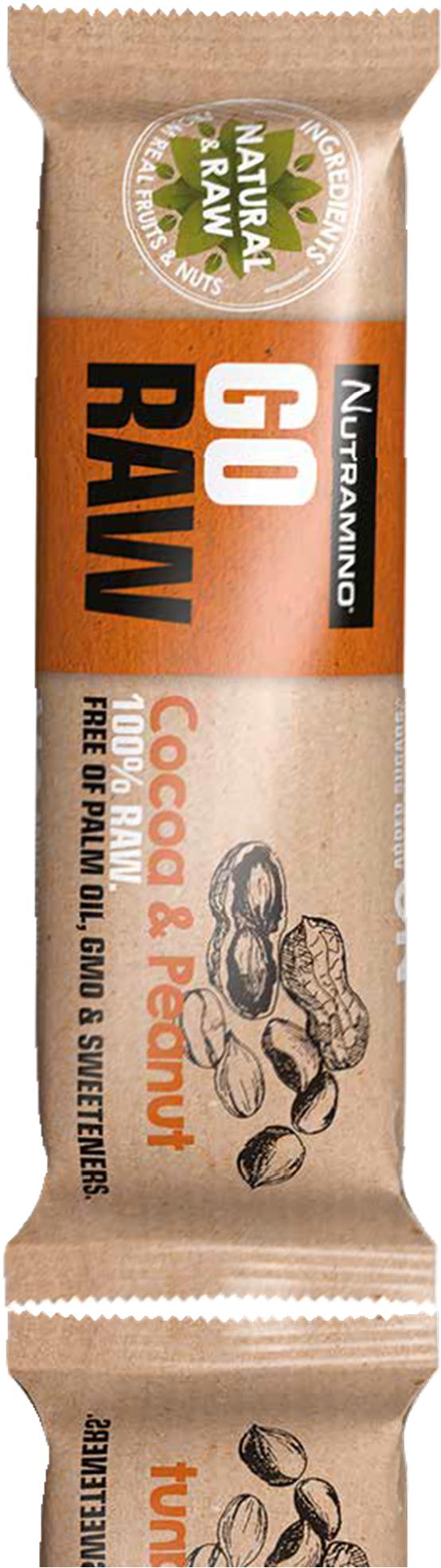 GO RAW BAR COCOA & PEANUT 60 g Nämä herkulliset 100 % raakapatukat on valmistettu huolellisesti valikoiduista hedelmistä, pähkinöistä ja siemenistä, jotka antavat ainutlaatuisen makuelämyksen.