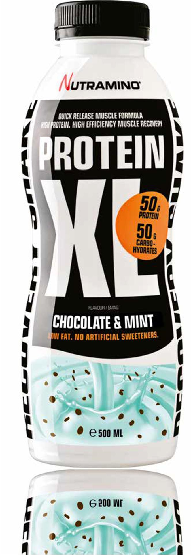 PROTEIN XL SHAKE CHOCOLATE & MINT 500 ml Nutramino Protein XL Shake on suunniteltu vastaamaan kovan intensiteetin harjoittelun vaatimuksia.