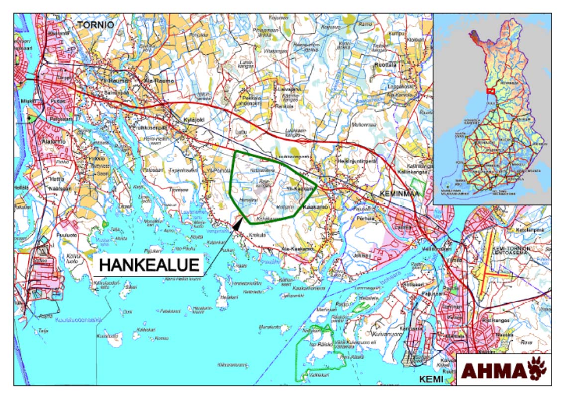 1 YHTEENVETO Hanke suunnittelee tuulivoimapuistoa Tornion Yli-Kaakamoon noin 10 km etäisyydelle Tornion ja Kemin kaupunkien keskustasta.