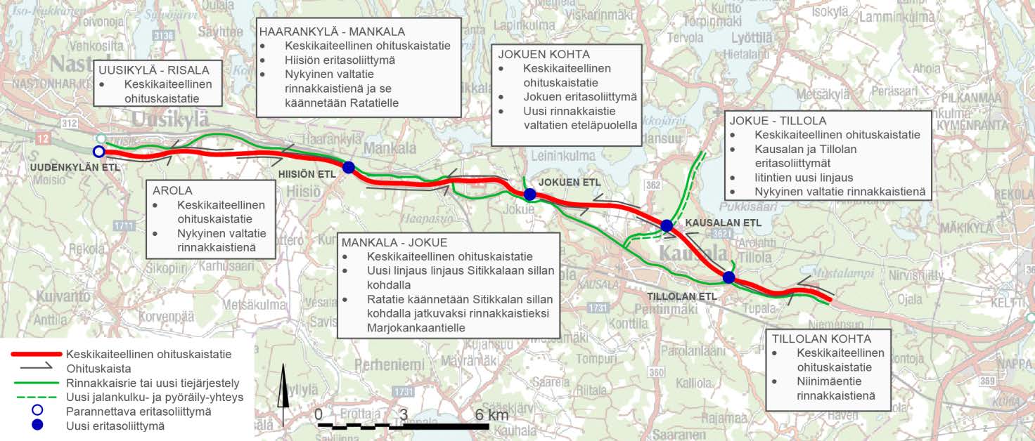 12 (40) 30.9.2016 Kuva 7. Hankevaihtoehtoon 3 sisältyvät toimenpiteet.