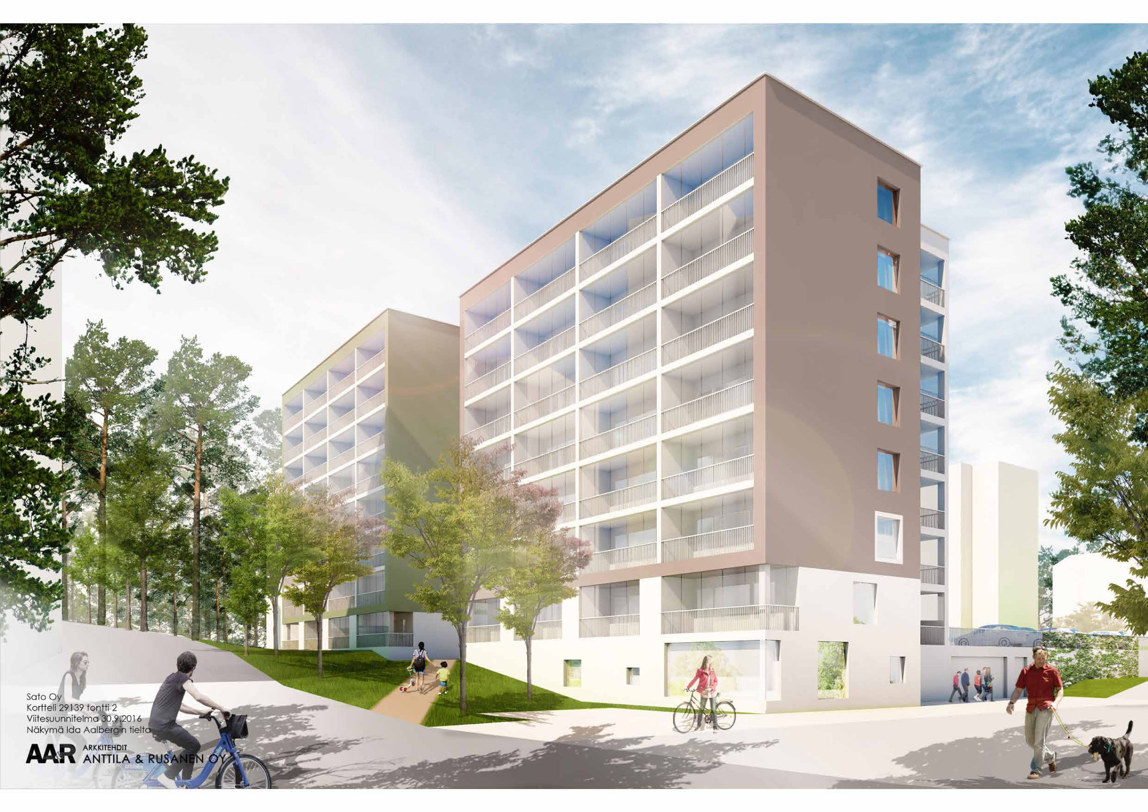 Helsingin kaupunki Pöytäkirja 36/2016 30 (84) Akp/3 jen korttelialueella vihertehokkuuden tulee täyttää Helsingin viherkertoimen tavoiteluku.