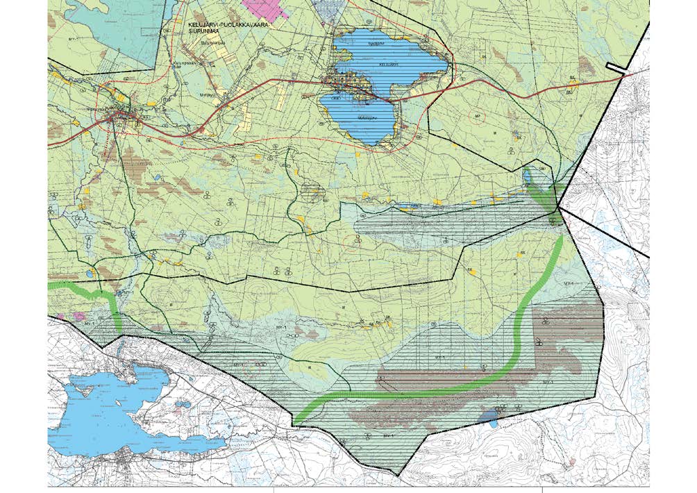 6.2.3 Yleiskaava 31 Tuulivoimapuisto sijoittuu kokonaan Sodankylän kunnan Kelujärvi-Rajala osayleiskaavan alueelle. Sodankylän kunnanhallitus on 22.5.