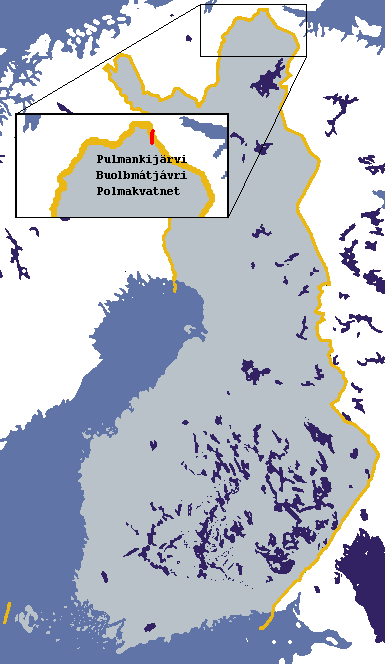 Liite 3. Pulmankijärven tutkimusalue Pulmankijärvi Pulmankijärvi (saameksi Buolbmátjávri ja norjaksi Polmakvatnet) on järvi Suomen ja Norjan rajalla.