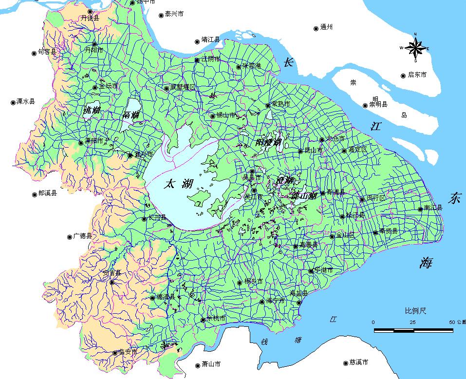 Morphologic Map of Lake Taihu Basin Taihu Lake has multi-functions: Drinking water supply Tourism Flood