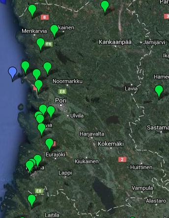 Tuulivoimalat Satakunnassa Lähde: Suomen Tuulivoimayhdistys ry 8/2013