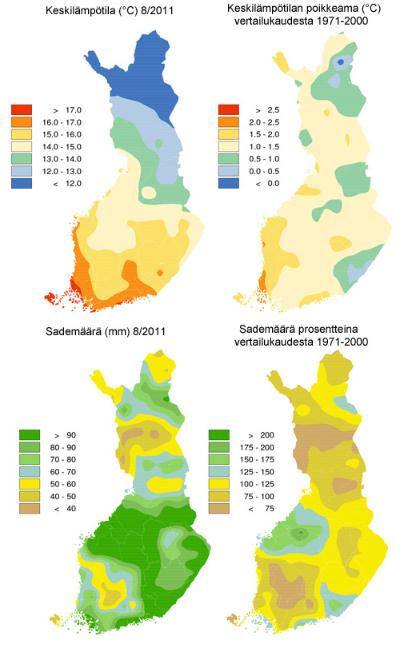 5 Northland Resources SA Kuva 2. Heinä- ja elokuun 2011 keskilämpötilat ja sademäärät sekä poikkeama vertailukaudesta 1971 2000 (Lähde: Ilmatieteen laitos).