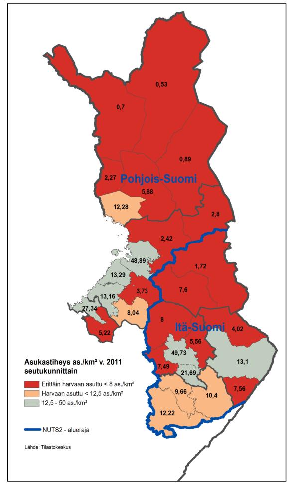 1. ITÄ- JA POHJOIS-SUOMEN SUUNNITELMA-ALUE Manner-Suomen alueella toteutetaan yhtä yhteistä rakennerahasto-ohjelmaa, joka käsittää sekä Euroopan aluekehitysrahaston (EAKR) että sosiaalirahaston (ESR)