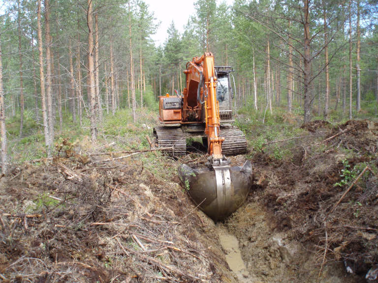 Kaivukoneyrittäjille suunnattu kyselytutkimus metsäojituksesta Esille nousseita ongelmakohtia kunnostusojituksessa: Ojalinjahakkuiden puutteellinen tekeminen: erityisesti ainespuuta pienemmän puuston