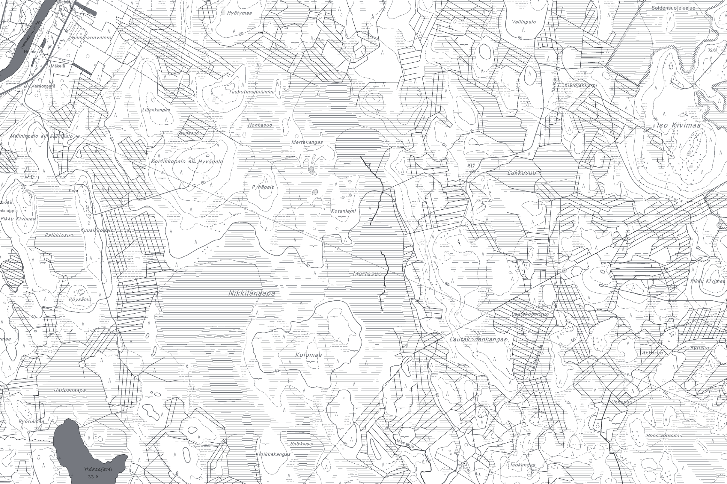 a 0 0,5 b 1 km 10 erinomainen 21 hyvä, poikkeama luontaisten syiden aiheuttama 22 hyvä, poikkeama ihmistoiminnan aiheuttamaa 23 hyvä, poikkeama luontaisten syiden ja ihmistoiminnan aiheuttamaa 32
