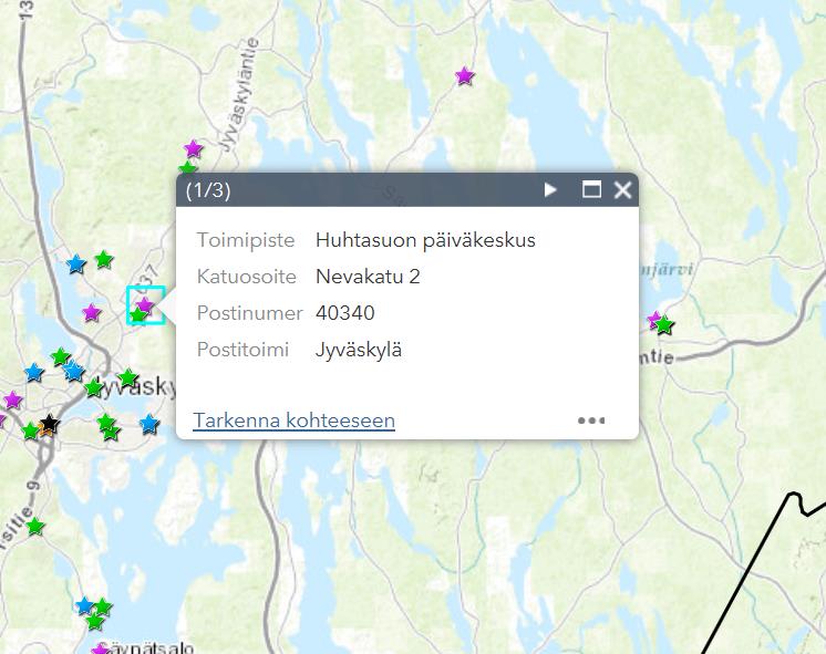 Keski-Suomen sosiaali- ja terveyspalveluiden toimipisteet kartalle Nykyiset sosiaali- ja terveydenhuollon julkiset ja yksityiset