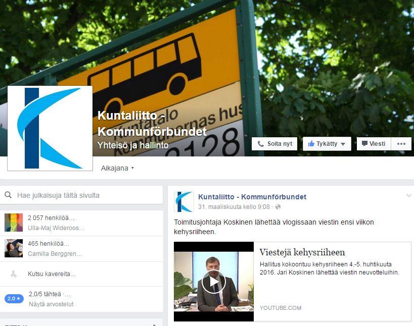 Seuraa Kuntaliittoa ja keskustele maakuntatilaisuuksista sosiaalisessa mediassa Facebook Tykkää ja seuraa Kuntaliittoa!