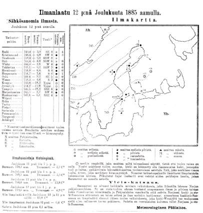 IL:n sääpalvelu alkaa vuonna 1881 Nordenskiöldin johtajakaudella (1881-1889) laitoksen toimintoja suunnattiin tutkimuksesta palveluihin. Sääsähkeita alettiin julkaista keskeisissä päivälehdissä (mm.