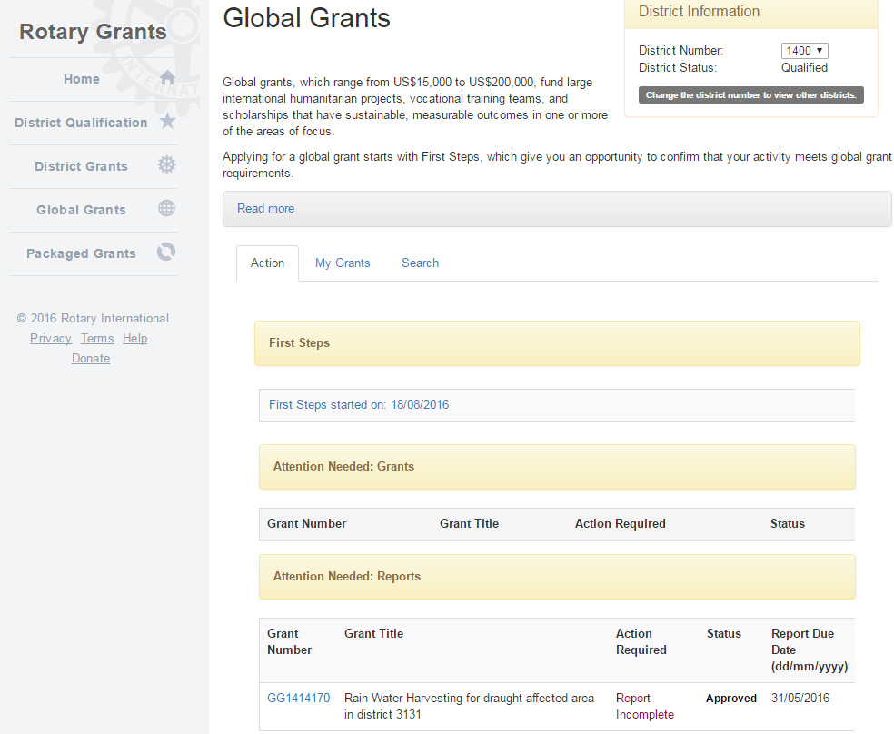 GRANT APPLICATION TOOL PIIRIN STATUS JOS DDF:N KÄYTTÖ