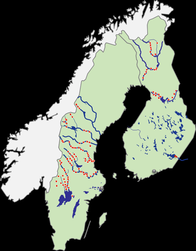 Itämeren alueen lohi-istutukset, Suomi + Ruotsi 3,4 milj RUOTSI* Luleälven 540000 Skellefteälven 116455 Umeälven 94000 Gideälven 6000 Ångermanälven 210000 Indalsälven 320000 Ljungan 30200 Ljusnan