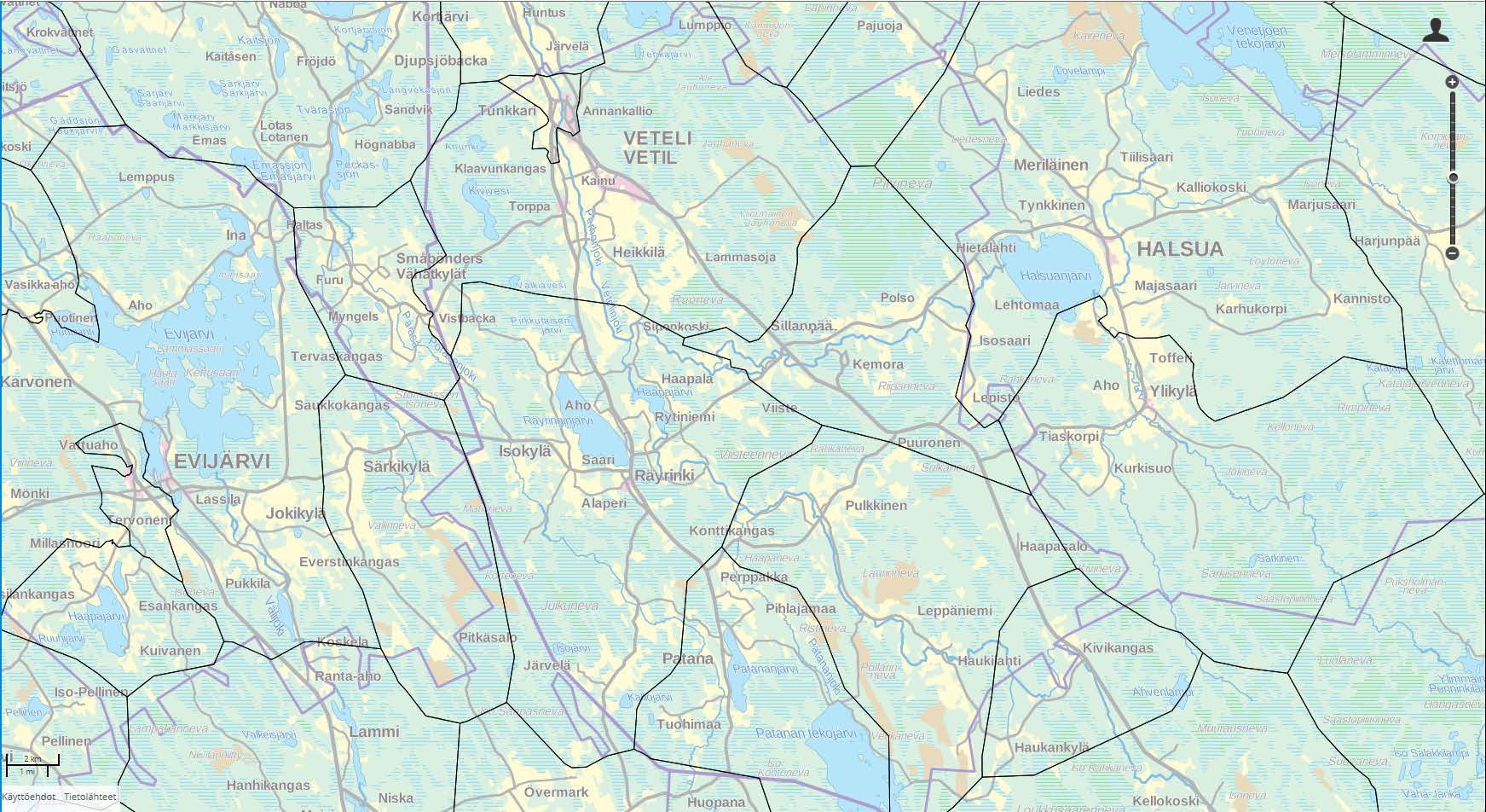VETELI 69730 TUNKKARI POSTINUMEROALUEET 69700 VETELI