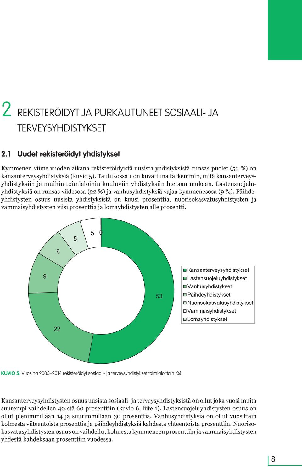 Taulukossa 1 on kuvattuna tarkemmin, mitä kansanterveysyhdistyksiin ja muihin toimialoihin kuuluviin yhdistyksiin luetaan mukaan.