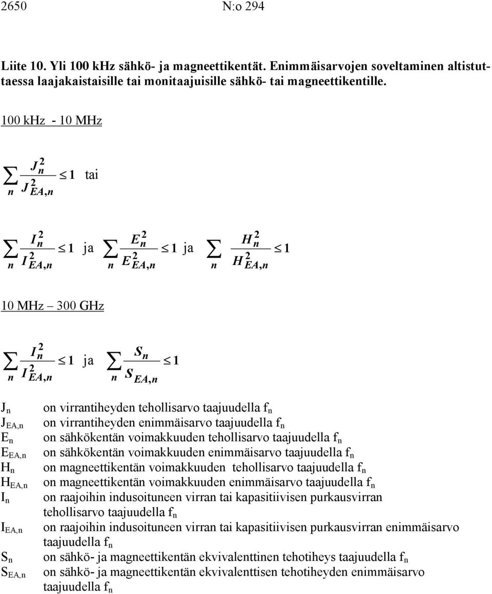 virratiheyde eimmäisarvo taajuudella f o sähköketä voimakkuude tehollisarvo taajuudella f o sähköketä voimakkuude eimmäisarvo taajuudella f o mageettiketä voimakkuude tehollisarvo taajuudella f o