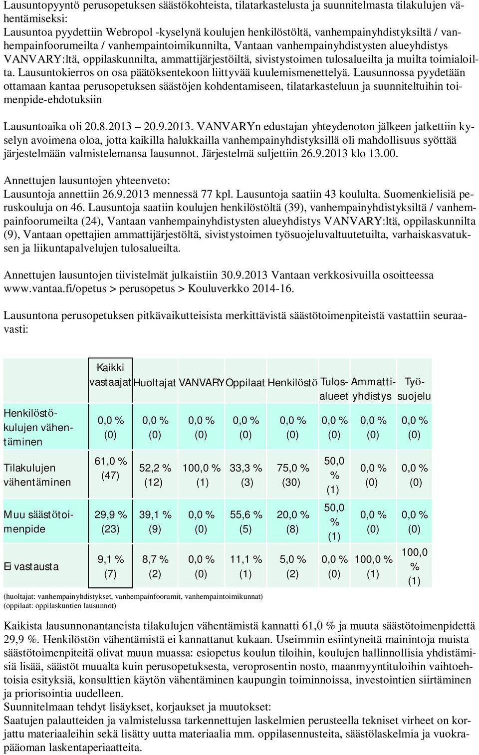 Lausuntokierros on osa päätöksentekoon liittyvää kuulemismenettelyä.