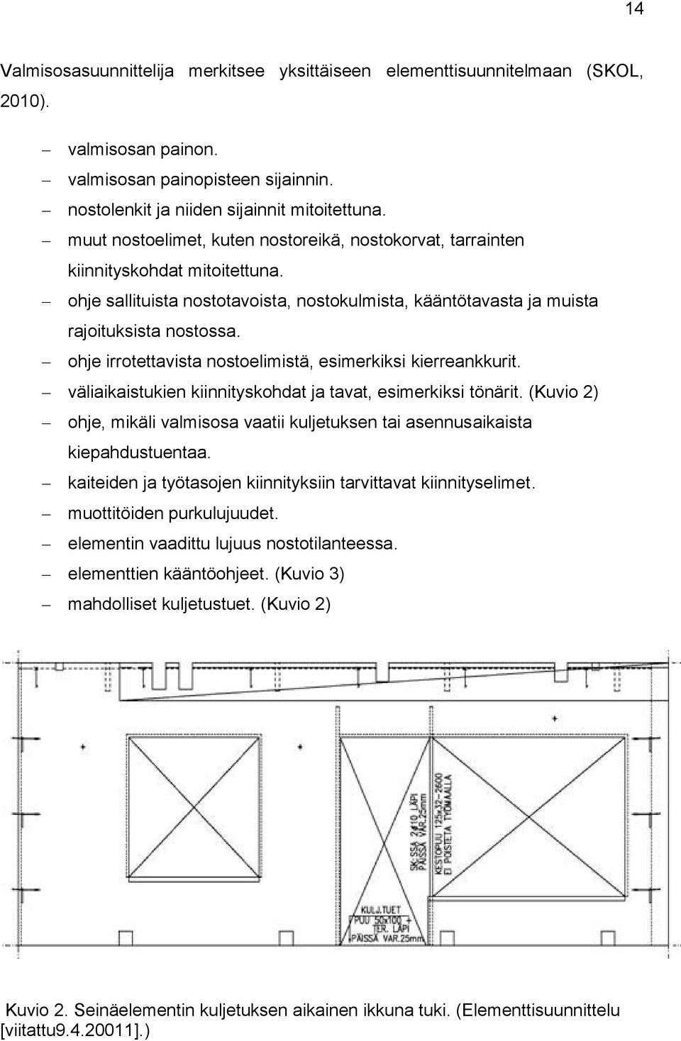 ohje irrotettavista nostoelimistä, esimerkiksi kierreankkurit. väliaikaistukien kiinnityskohdat ja tavat, esimerkiksi tönärit.