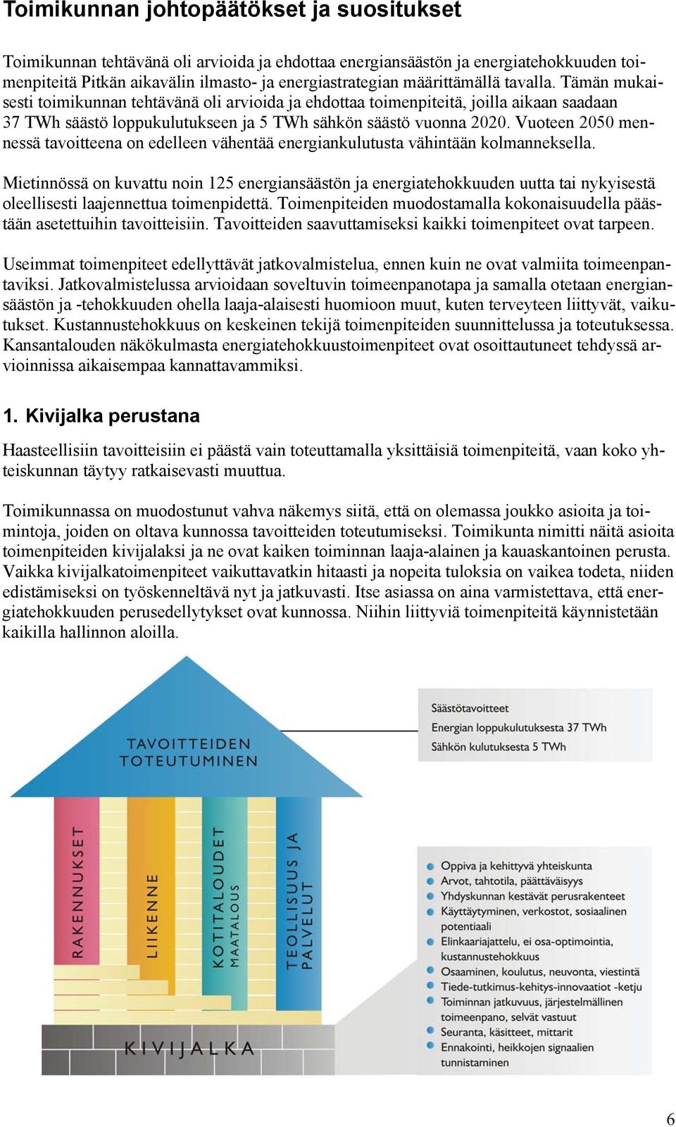 Vuoteen 2050 mennessä tavoitteena on edelleen vähentää energiankulutusta vähintään kolmanneksella.