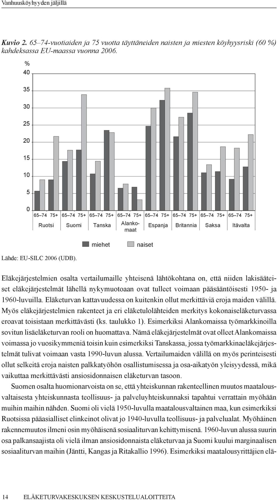 Eläkejärjestelmien osalta vertailumaille yhteisenä lähtökohtana on, että niiden lakisääteiset eläkejärjestelmät lähellä nykymuotoaan ovat tulleet voimaan pääsääntöisesti 1950- ja 1960-luvuilla.