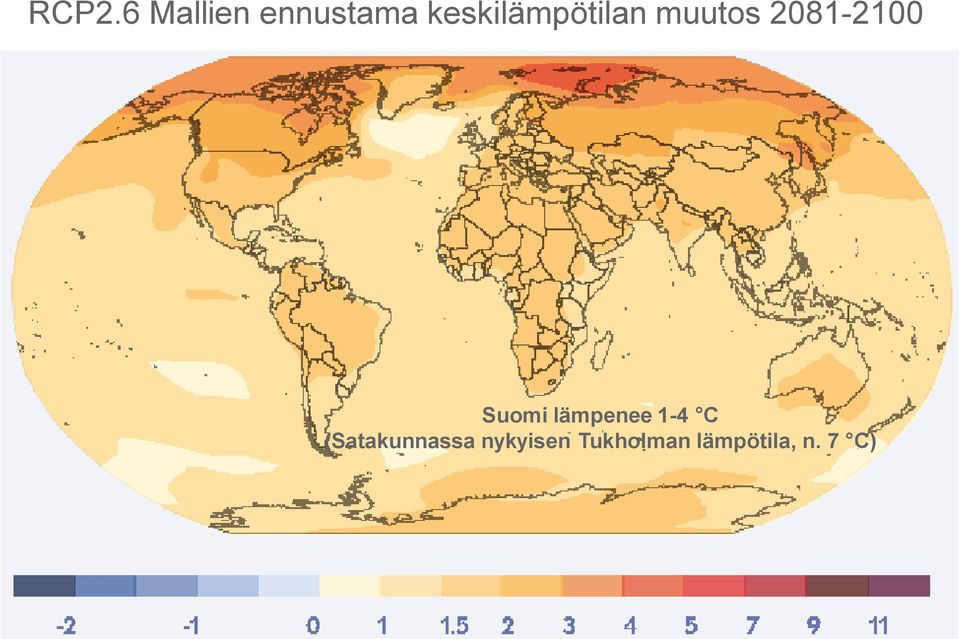 Suomi lämpenee 1-4 C