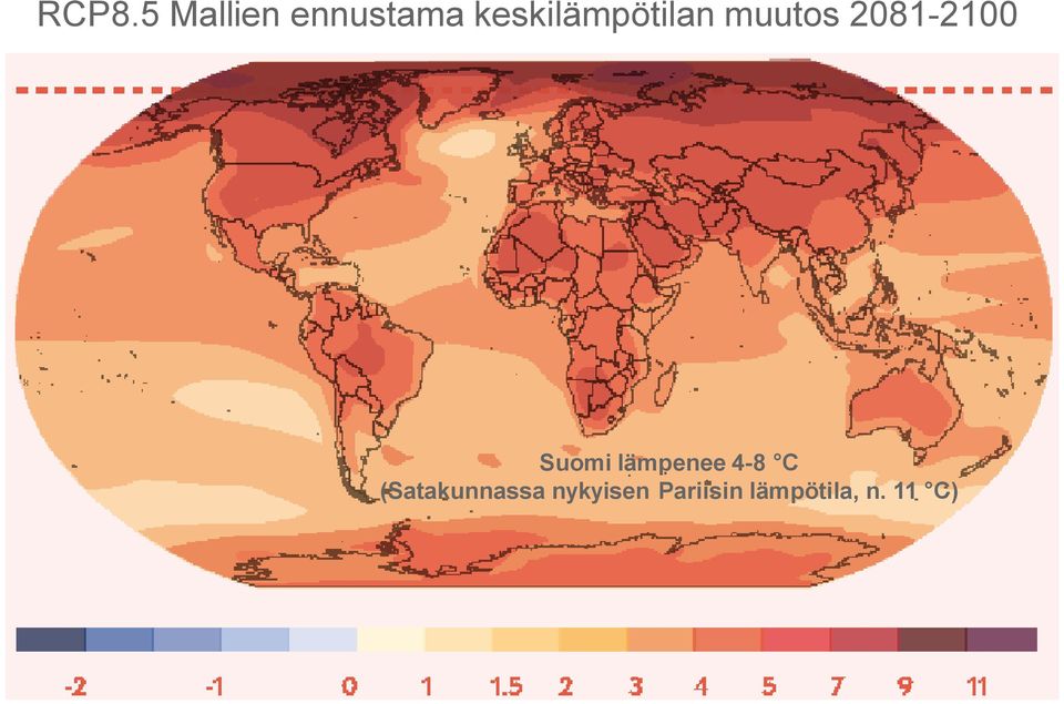Suomi lämpenee 4-8 C