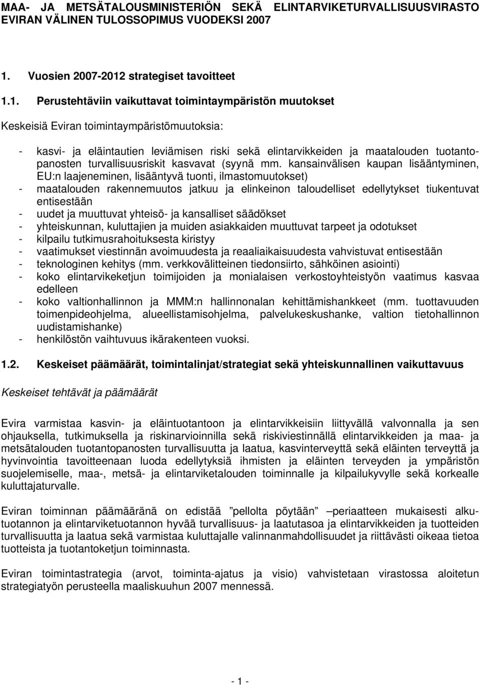 strategiset tavoitteet 1.