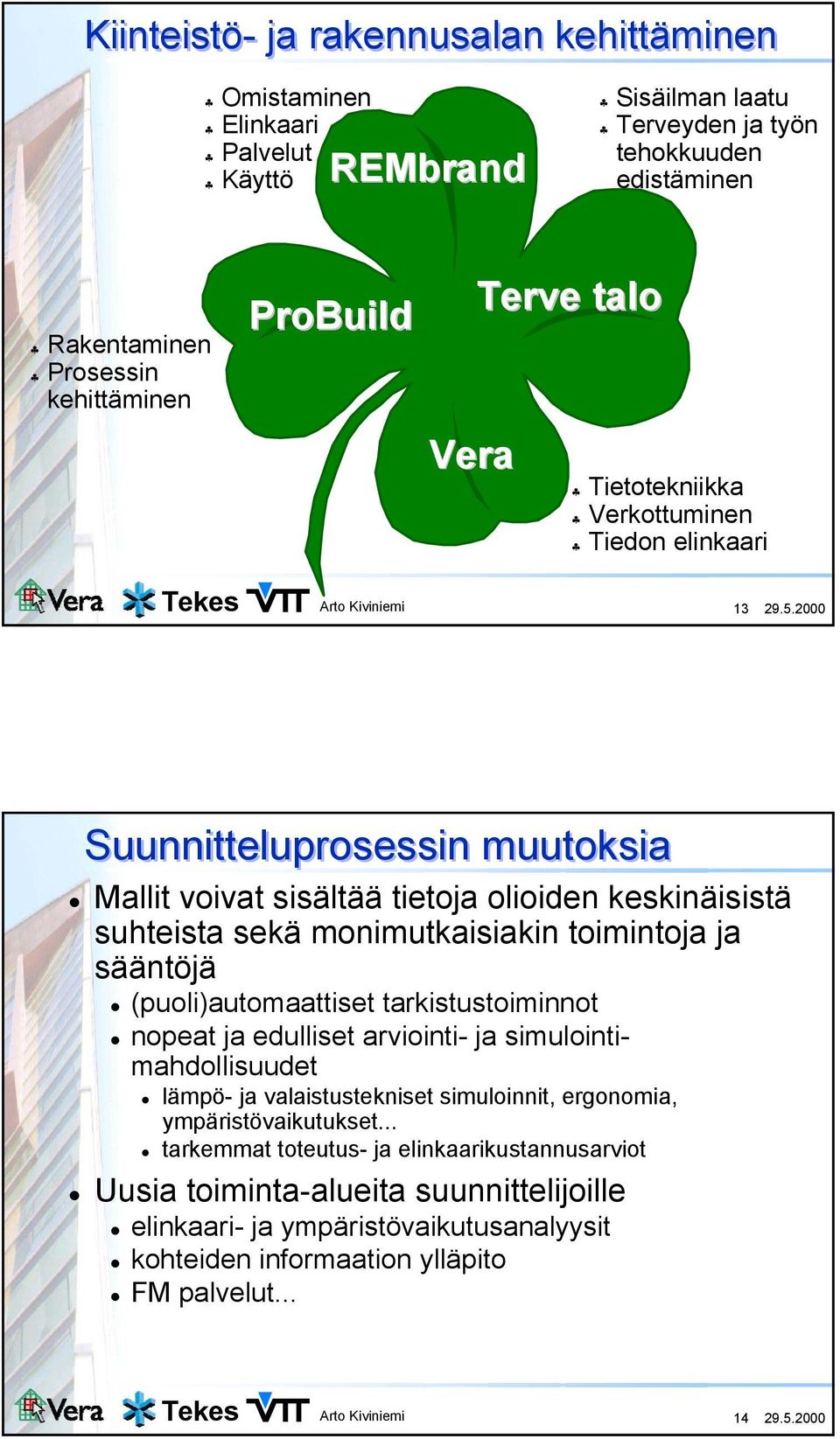 2000 Suunnitteluprosessin muutoksia Mallit voivat sisältää tietoja olioiden keskinäisistä suhteista sekä monimutkaisiakin toimintoja ja sääntöjä (puoli)automaattiset tarkistustoiminnot nopeat