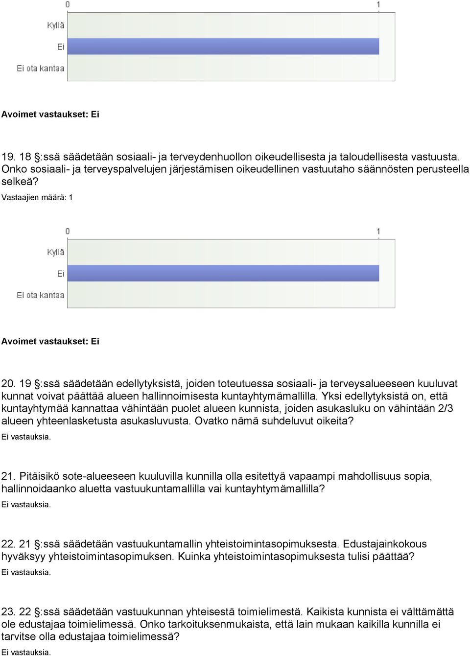 19 :ssä säädetään edellytyksistä, joiden toteutuessa sosiaali- ja terveysalueeseen kuuluvat kunnat voivat päättää alueen hallinnoimisesta kuntayhtymämallilla.