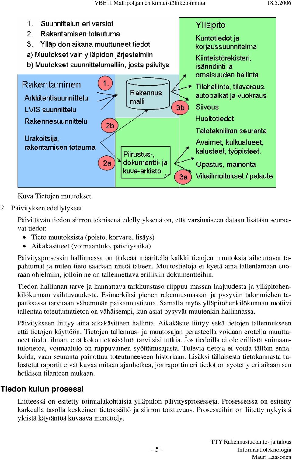 (voimaantulo, päivitysaika) Päivitysprosessin hallinnassa on tärkeää määritellä kaikki tietojen muutoksia aiheuttavat tapahtumat ja miten tieto saadaan niistä talteen.