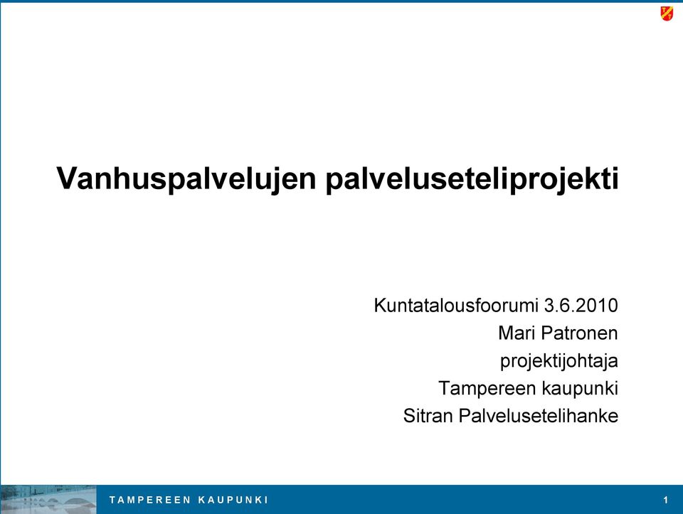 2010 Mari Patronen projektijohtaja Tampereen