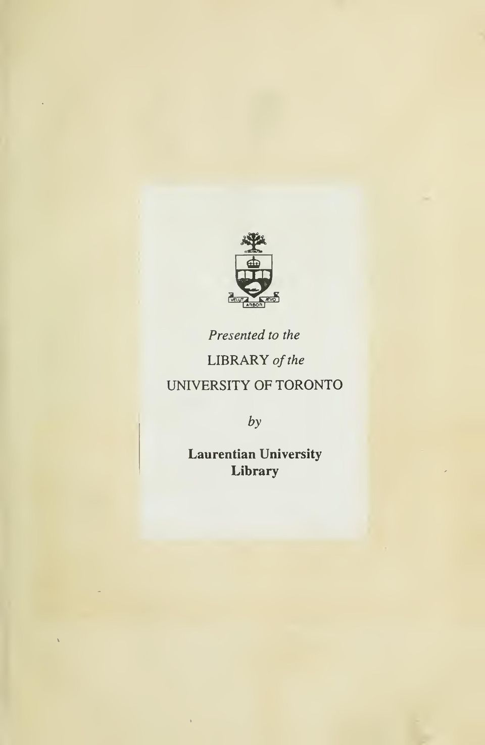 UNIVERSITY OF TORONTO