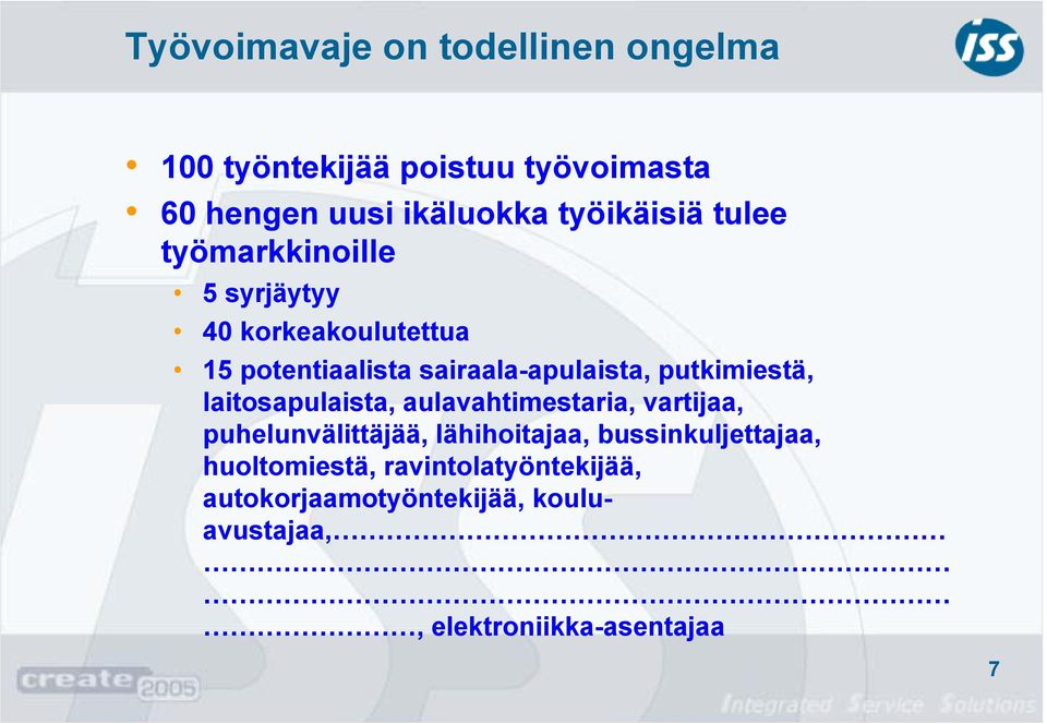 putkimiestä, laitosapulaista, aulavahtimestaria, vartijaa, puhelunvälittäjää, lähihoitajaa,