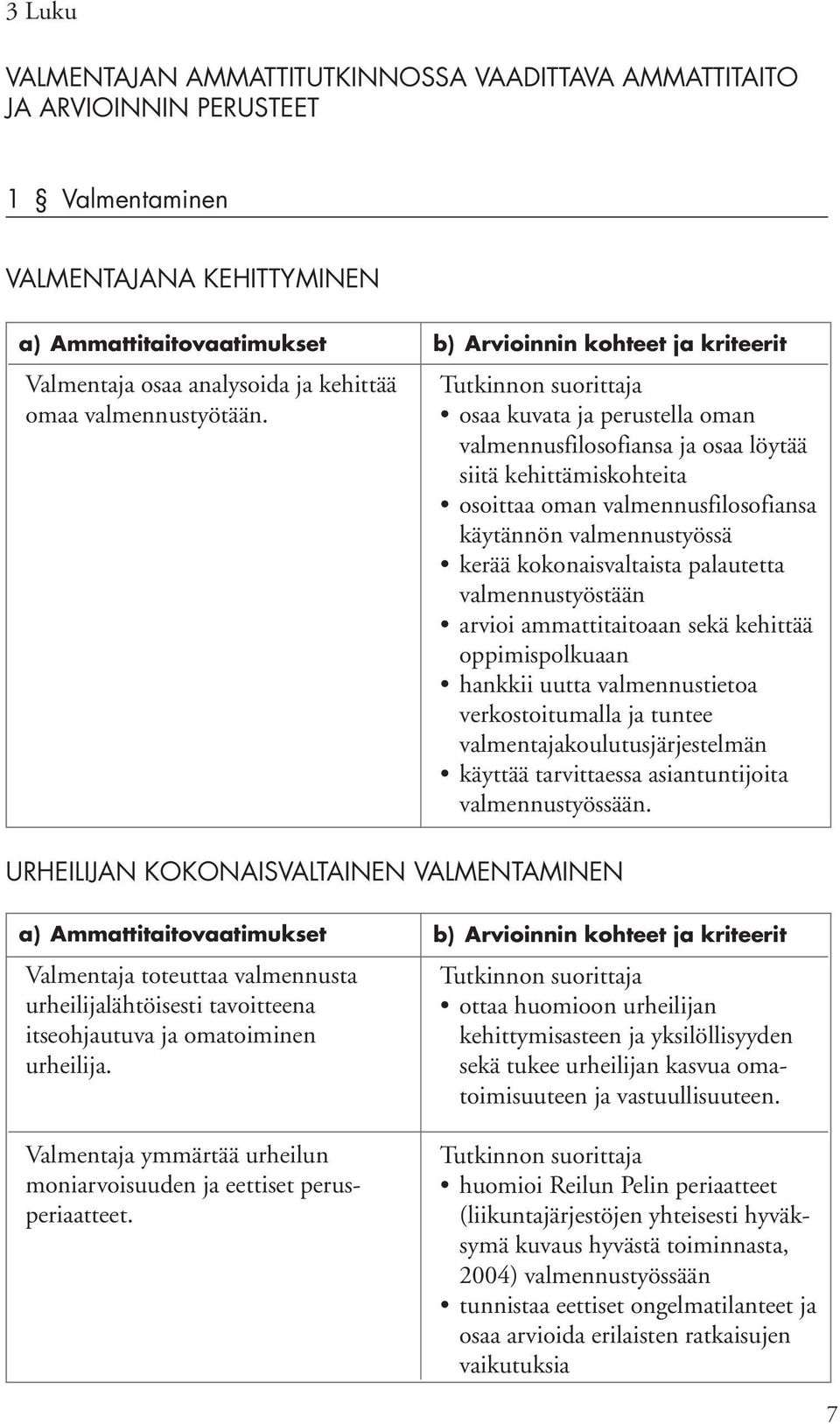 valmennustyöstään arvioi ammattitaitoaan sekä kehittää oppimispolkuaan hankkii uutta valmennustietoa verkostoitumalla ja tuntee valmentajakoulutusjärjestelmän käyttää tarvittaessa asiantuntijoita