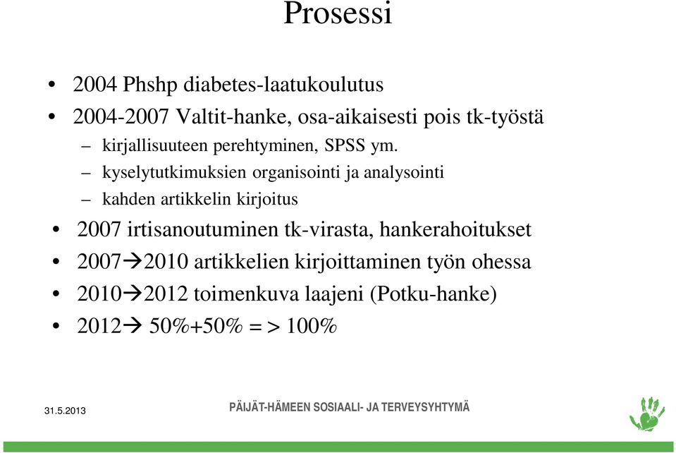 kyselytutkimuksien organisointi ja analysointi kahden artikkelin kirjoitus 2007