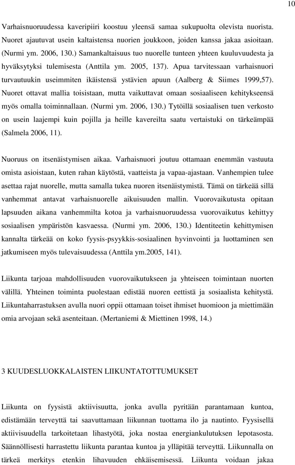 Apua tarvitessaan varhaisnuori turvautuukin useimmiten ikäistensä ystävien apuun (Aalberg & Siimes 1999,57).