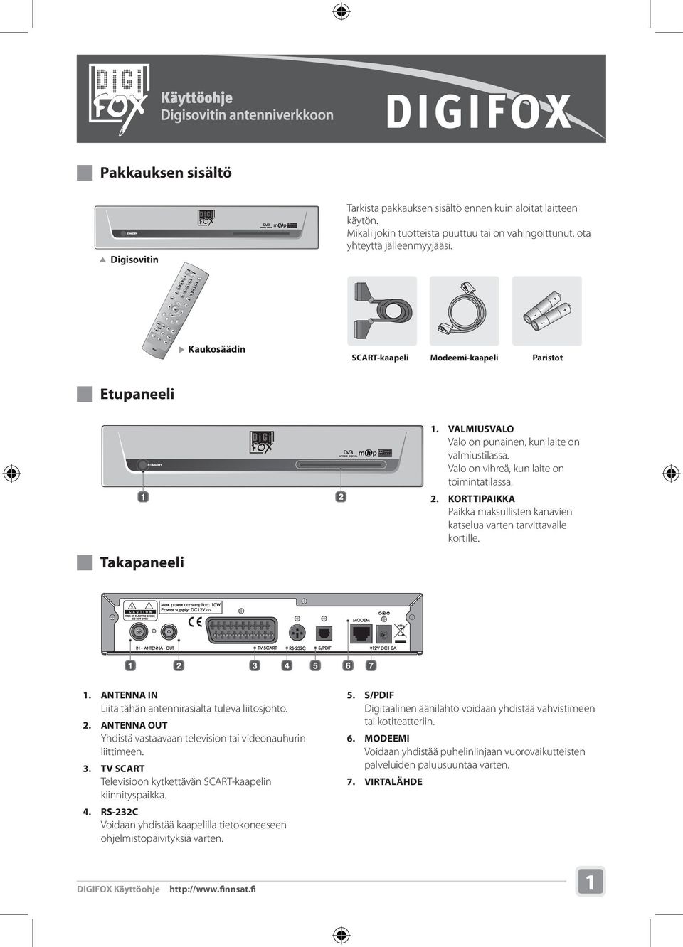 Kaukosäädin Kaukosäädin Kaukosäädin SCART-kaapeli SCART-kaapeli Modeemi-kaapeli Modeemi-kaapeli Paristot Paristot SCART-kaapeli SCART-kaapeli Modeemi-kaapeli Modeemi-kaapeli Paristot Paristot