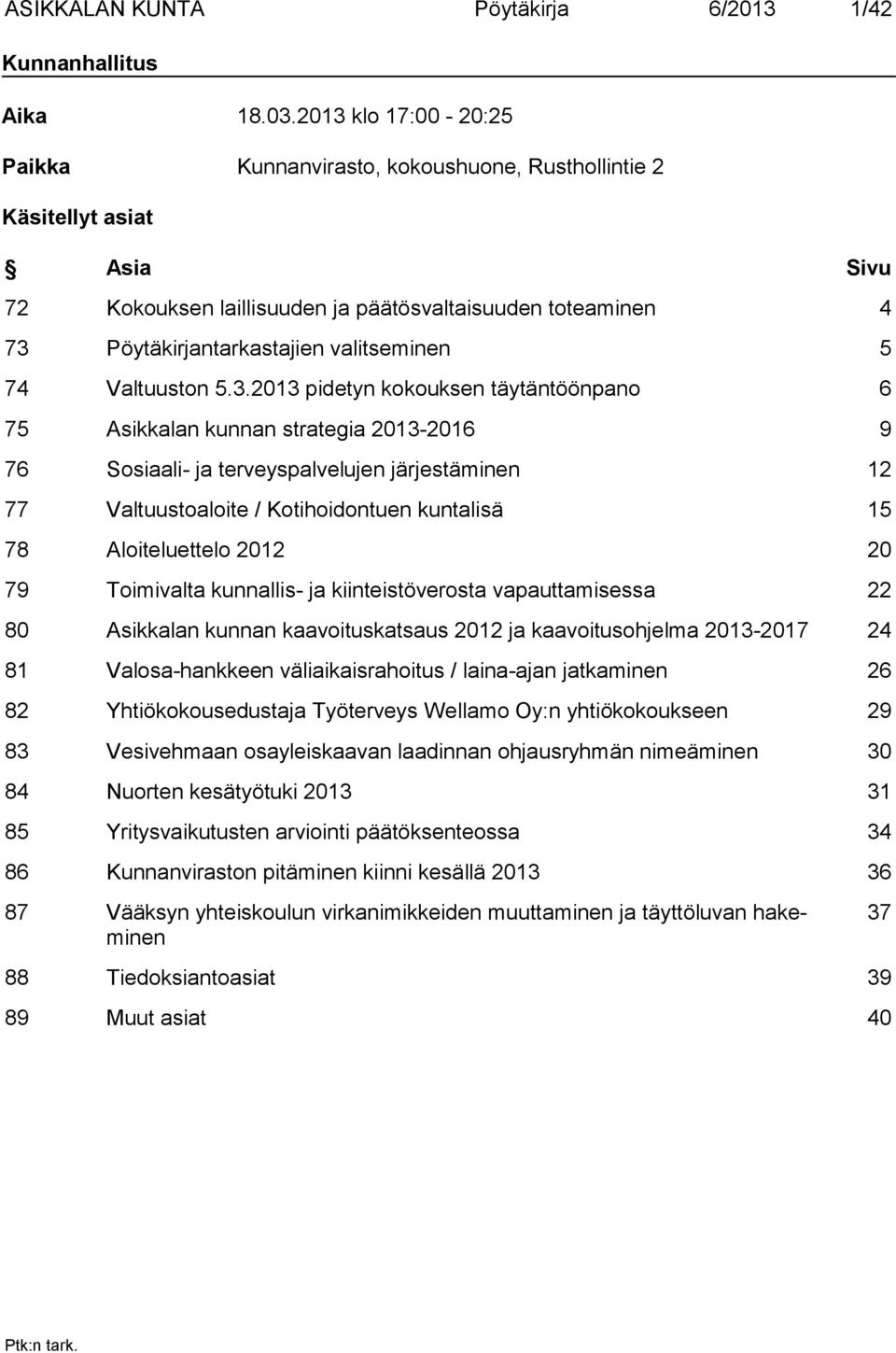 5 74 Valtuuston 5.3.