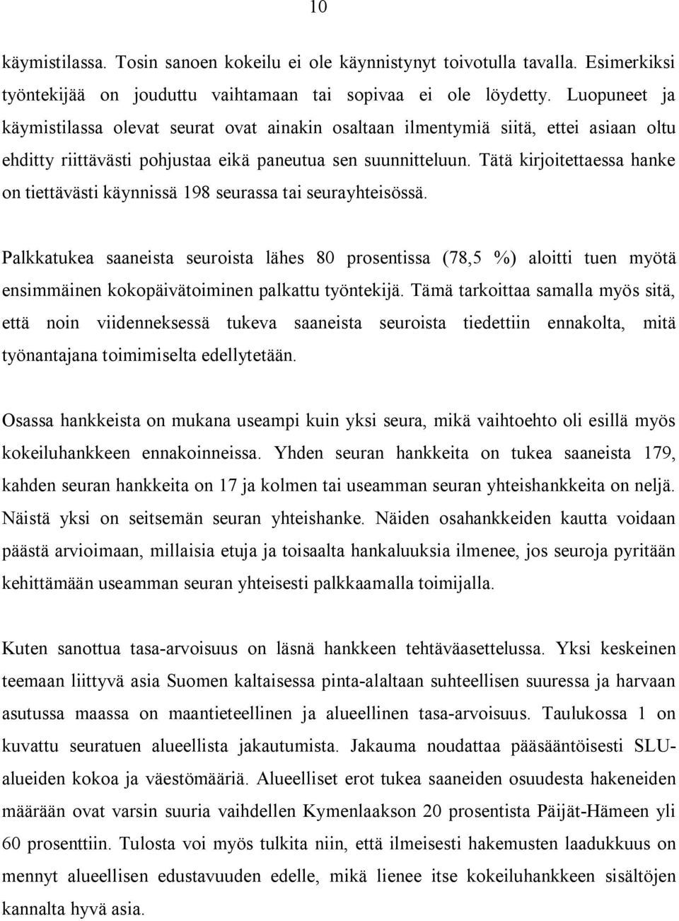 Tätä kirjoitettaessa hanke on tiettävästi käynnissä 198 seurassa tai seurayhteisössä.