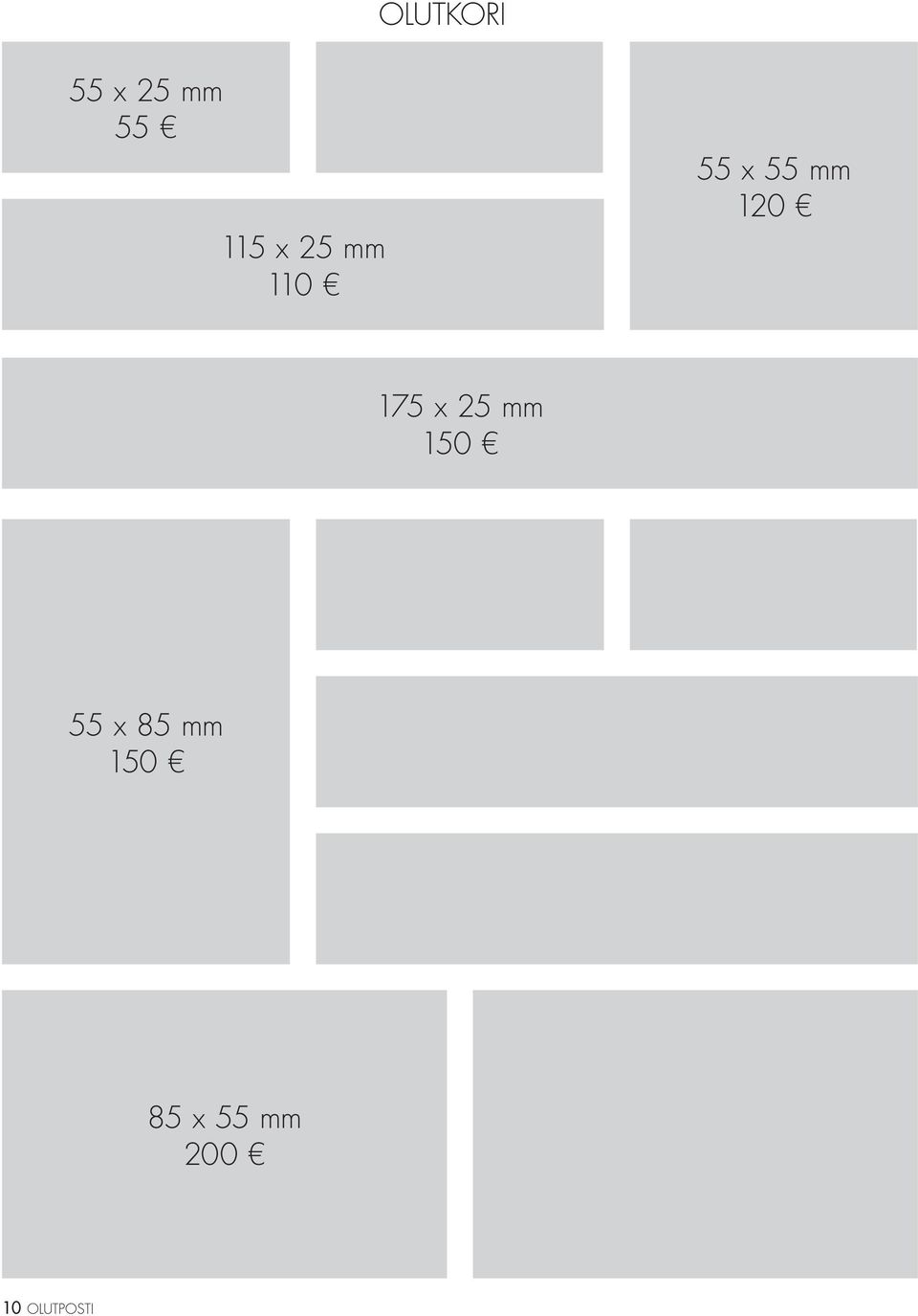 175 x 25 mm 150 55 x 85 mm