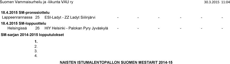 2015 SM-loppuottelu Helsingissä 26 HIY Helsinki - Palokan Pyry