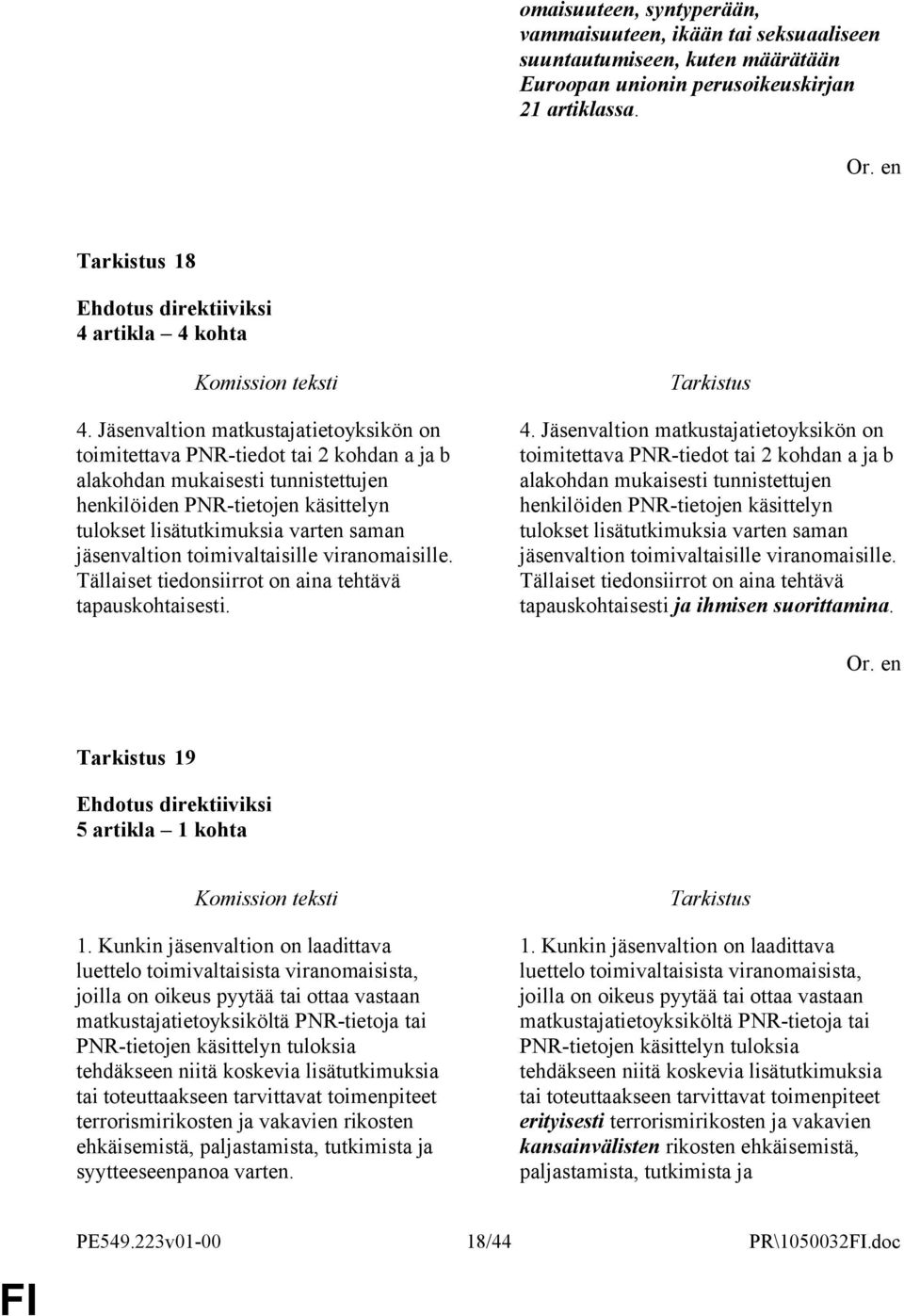 jäsenvaltion toimivaltaisille viranomaisille. Tällaiset tiedonsiirrot on aina tehtävä tapauskohtaisesti. 4.  jäsenvaltion toimivaltaisille viranomaisille.