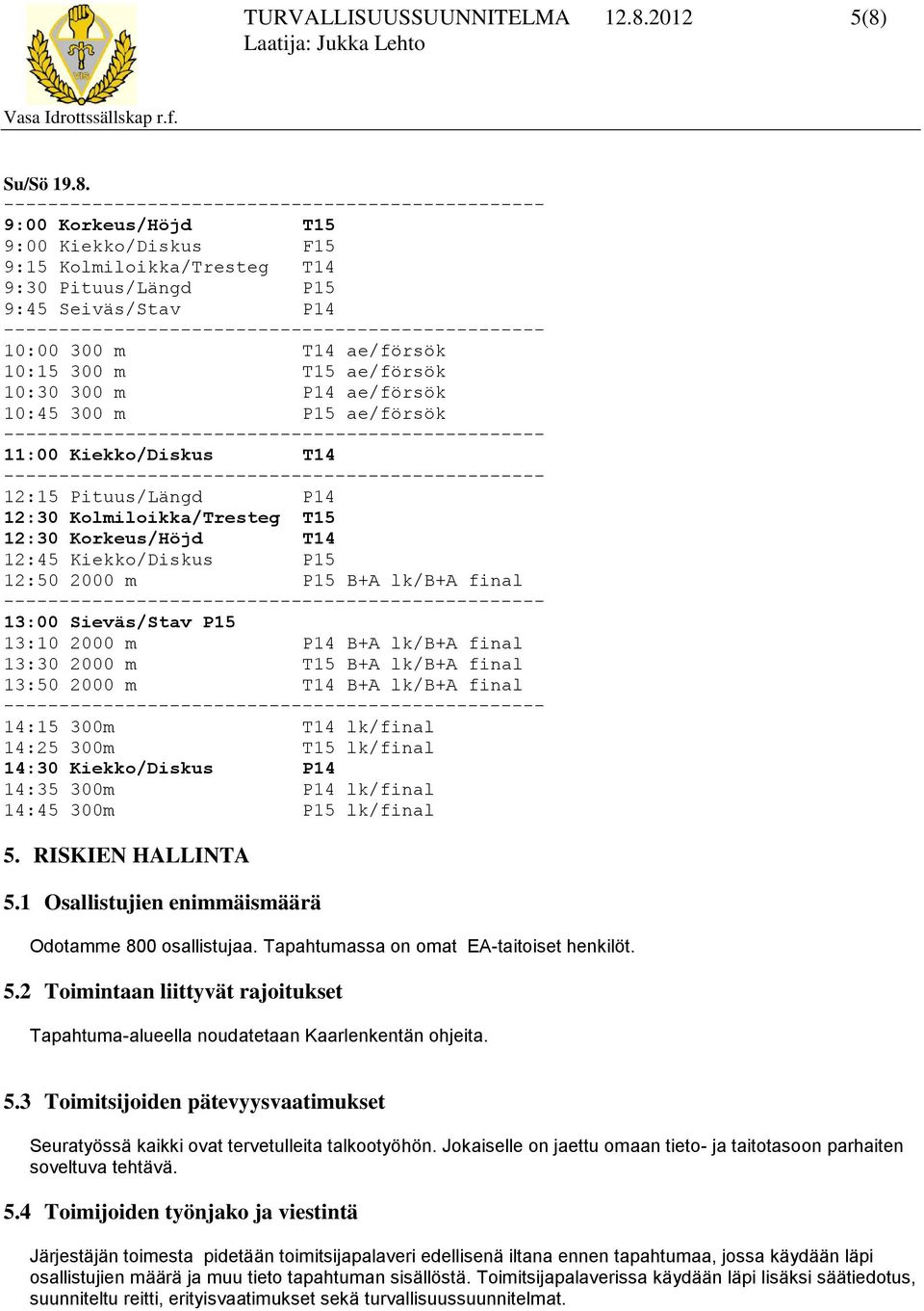 Su/Sö 19.8.
