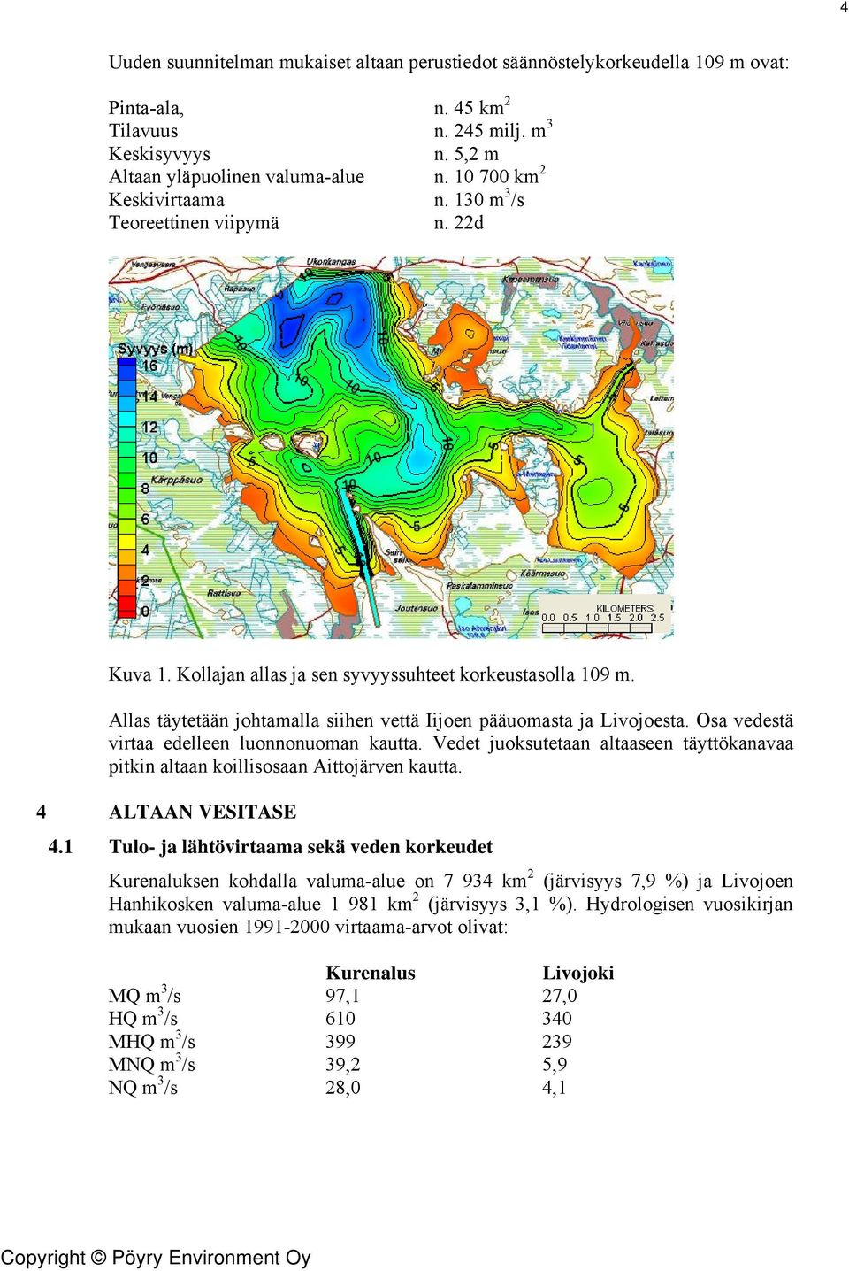 Allas täytetään johtamalla siihen vettä Iijoen pääuomasta ja Livojoesta. Osa vedestä virtaa edelleen luonnonuoman kautta.