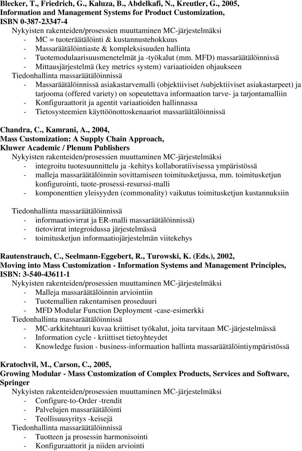 Tuotemodulaarisuusmenetelmät ja -työkalut (mm.